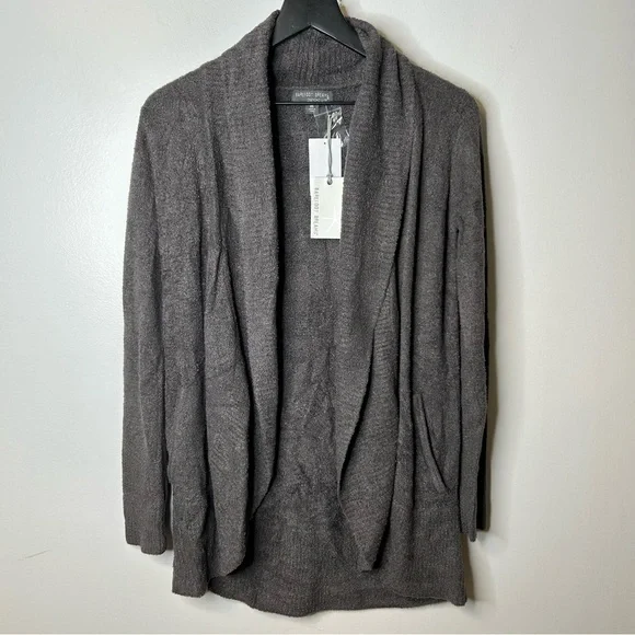 Barefoot Dreams Cozychic Lite Grey Open Cardigan Style 423 Size XS NWT - Picture 3 of 11
